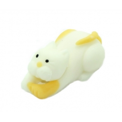 Figurka cukrowa na tort kotek biało-żółty